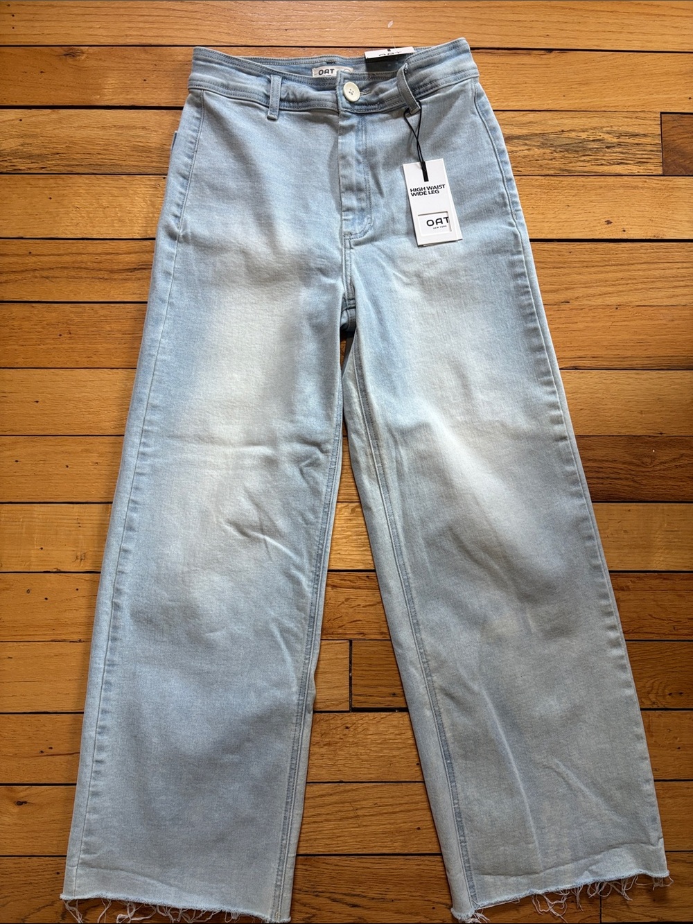 Oat New York Light Wash Wide Leg Jeans